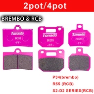 2Pot 4Pot Motorcycle brake pad RCB R55 S2-D2 Brembo p34 Adelin Nissin Frando HF6 F101 Universal  ADV