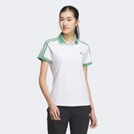 adidas กอล์ฟ เสื้อโปโลแขนสั้น 3-Stripes HEAT.RDY ผู้หญิง สีขาว IS4733