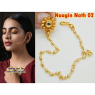 NAAGIN Nath Chain NOSERING/ INDIAN NOSE EARRINGS