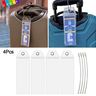 CHAAKIG Cruise Luggage Tag Holders, PVC Waterproof Suitcase Label Holder, Essentials Steel Wire Cabl