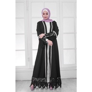 Abaya Raya 2023 cardigan dress lace putih muslimah jubah Dubai white black Wedding/Engagement/banquet/dinner/Party Dress