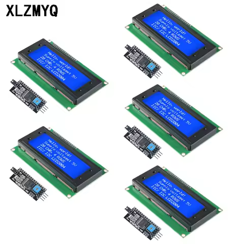 5pcs LCD2004+I2C LCD Display 2004 20x4 2004A Blue Screen HD44780 LCD With IIC/I2C Serial Interface A
