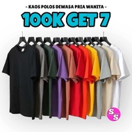 Kaos polos 100 ribu dapat 7 pcs | Kaos polos pria wanita | kaos polos dewasa