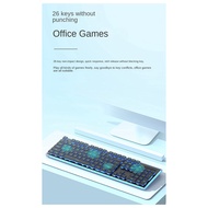 Wired Mechanical Keyboard LED Silent Keyboard Gaming Keyboard Waterproof Anti-Slide 104 Keys Keypads