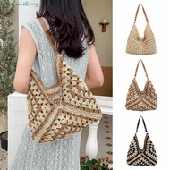 SPICEHIVE​ Straw Crochet Bag, Summer Beach Weave Shoulder Bag, Trendy Leisure Casual Vacation Women'