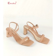 Excellent 2-color lined strappy sandals with 5cm bar heel Enako TP13490