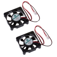 2PCS 5010 Silent Brushless Cooling Fan 2 pin Brushless 5CM Fans DC 12V 0.1A 50mm X 50mm X 10mm for C