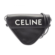 CELINE 黑色皮革三角肩斜背包（二手女款）