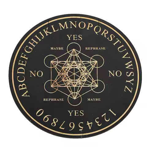 Wooden Divination Pendulum Board Metatron Symbol Decision Plate Spiritual Meditation Message Board W