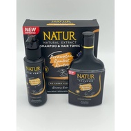 NATUR NATURAL EXTRACT SET SHAMPOO & HAIR TONIC GINGSENG EXTRACT 140ML 90ML