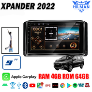 HILMAN อแอนดรอย 9นิ้ว XPANDER 2022 จอIPS QLED จอ android ติดรถยนต์ วิทยุติดรถยนต์ เครื่องเสียงรถ Wifi GPS YouTube Netflix 2 din Apple Carplay