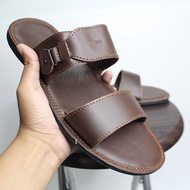 SANDAL PRIA FULL KULIT SAPI SLOP SLIDE FREE KAOS KAKI GESPER