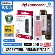 Ssd External Type C+USB A Transcend ESD310C ESD310S 256GB 512GB 1TB 2TB Original Official Warranty