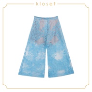 KLOSET Kloset Embroidered Trousers  (RS18-P004) เสื้อผ้าแฟชั่น เสื้อผ้าผู้หญิง กางเกงแฟชั่น กางเกงขา