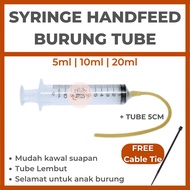 Baby Bird Feeding Syringe 5ml 10ml 20ml + Tube | Alat Suap Anak Burung / Syringe Burung Feeding