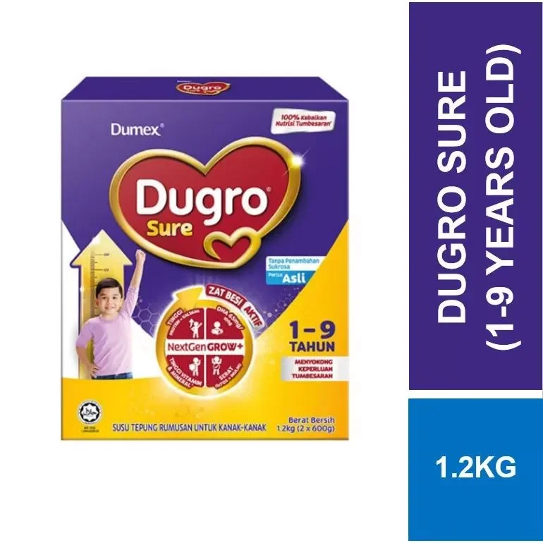 Dumex Dugro Sure Original/Asli Tailored Nutrition Milk Formula 1-9 years  (1.2kg)
