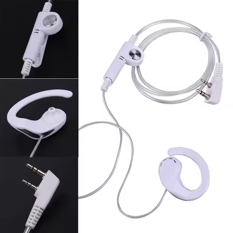 Earpiece Headset PTT MIC Lightweight Walkie Talkie Earpiece Headset Comfortable for BAOFENG KENWOOD
