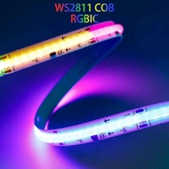 WS2811ไฟแถบ LED COB RGBIC 576/720LED WS2812B สีฝันทั้งหมดเทปสีที่ติดได้แสงไฟ SPI FCOB อัจฉริยะ DC12