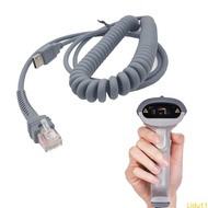 Lidu11 9ft Coiled Type A to RJ48 Spiral USB Cable for Symbol LS2208 Barcode Scanner