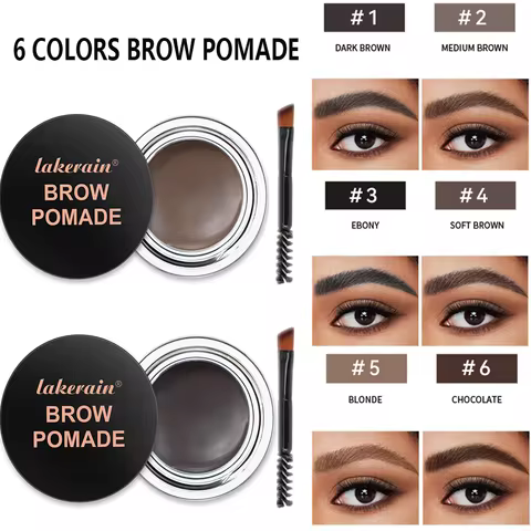 Long-lasting Eyebrow Enhancers Makeup 6 Colors Waterproof 3D Natural Eye Brow Pomade Eyebrow Gel Wit