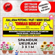 Cut Chicken Banner for Sale Cut Animal Banner for Sale, 3 x 1 m Chicken Banner for Sale