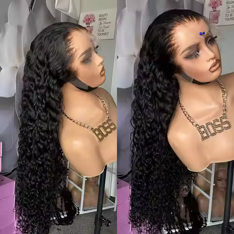 Water Wave 13X4X1 Lace Frontal Synthetic Wig For Women Glueless Hairline Baby Hair Preplucked Bleach