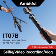 Ambitful IT07B Handheld Extendable Selfie Stick Tripod 170cm with Bluetooth Shutter Remote Phone Sta