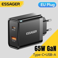 Essager 65W Super Flash Charge GaN A+C Chargers USB A Type C Ultra-fast Charger For Laptop Tablet Fa