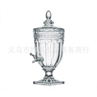 Large Lid Glass with Jar Glass Jar Jar Transparent Juice Faucet with ZI2H