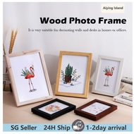【SG Stock】Photo Frame A4 photo frame Simple Wooden Photo Frame Decoration Wall Art Table Decorations