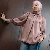 KEMEJA ARA BLOUSE SILK by Dippew | Top batwing shirt