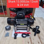 PROMO- WINCH SHARK 13000LBS KAPASITAS 6TON TALI SELING BAJA 12VOLT