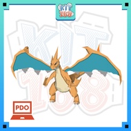 Paper Model Anime Game Pokemon Mega Charizard Y ver 1