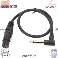 COCOFRUIT Balanced XLR Female to 1/4in Male 90 Degree Right Angle Cable, Plug and Play 0.5m/1.6ft 3P