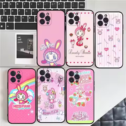 Mezzo Piano CUTE Cartoon For IPhone 17 16 15 14 13 12 11 Pro Max Plus Shockproof Black Soft Phone Co