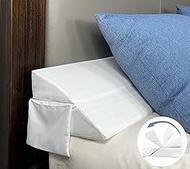 Limthe Bed Wedge Pillow for Headboard Queen Size,Bed Gap Filler Adjustable,Mattress Gap Filler,Foam Wedge Pillow Fill Gap (0-7") Between Headboard/Wall and Mattress White 60"x10"x6"
