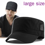 Men's large size hat quick-drying flat top hat outdoor leisure sun hat women big size mesh army cap 