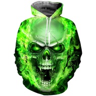 TOXIC ACID GREEN SKULL HOODIE