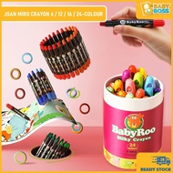 BabyBoss Joan Miro BabyRoo Washable Silky Crayon 6 12 16 Color Krayon