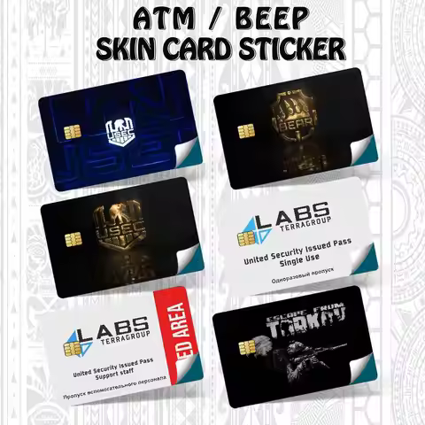 Game E-escapes f-from T-tarkovs Bank Credit Cards Bus Pass Stickers Cool Decoration Waterproof 4PCS 