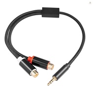 3.5mm Male to Dual RCA Female Cable 1/8 Inch to Double RCA Stereo Audio Cable Gold Plated 1Ft Mobile