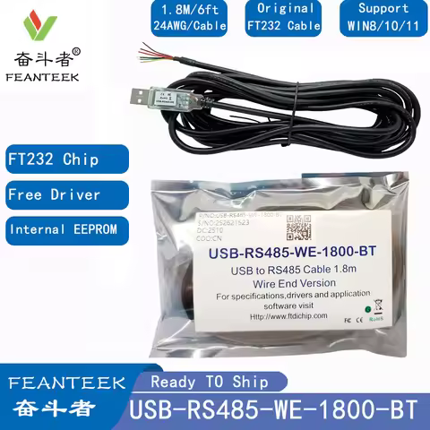 Feanteek USB-RS485-WE-1800-BT USB TO RS485 Serisl Cable FTDI FT232RQ USB to RS485 Serial Adapter UAR