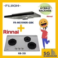 [RB-3Si Rinnai Inner Burner Cooker Hob &amp; FR-MS1990R-GBK Fujioh Hood] HYBRID COMBO