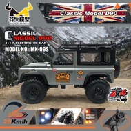 全新 莽牛 MN Model 1:12 LAND ROVER DEFENDER 90 MN-99S V2 | 聯動指揮燈| 2.4Ghz遙控 | 4輪驅動 | 銀灰色