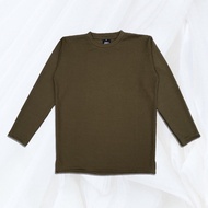 Waffle T-Shirt - Army Green Uniqlo Waffle/ Uniqlo Waffle T-Shirt/ Uniqlo Waffle Top/ Men's T-Shirt T