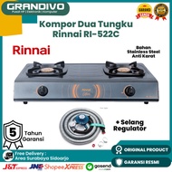 Kompor Gas RInnai 2 Tungku Rinnai 522C RI-522C Garansi Rinnai Grandivo