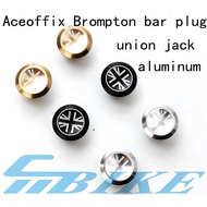 Aceoffix Bike Bar End Bar Plugs Handlebar Ends Plug Union Jack For Brompton Folding Bike CNC 1 Pair