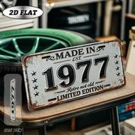 1pc 2D Flat Vintage Wooden Decorative Plaque, 1977 Retro Year Decorative Sign, Decorative Plate, Out