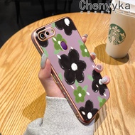 เคส Chenyyka สำหรับ OPPO F9 F9 Pro F7 F5เยาวชน Realme 2 Pro U1แฟชั่นลายดอกไม้ชุบดีไซน์ใหม่ด้านข้างเคสโทรศัพท์ซิลิโคนฝาปิดเลนส์เต็มรูปแบบกล้องปกป้องกล่องกันกระแทก Softcase