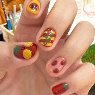 Colorful Party|Pure Handmade Manicure Wearing Nails White Strawberry Super Cute Cute Gentle New Year